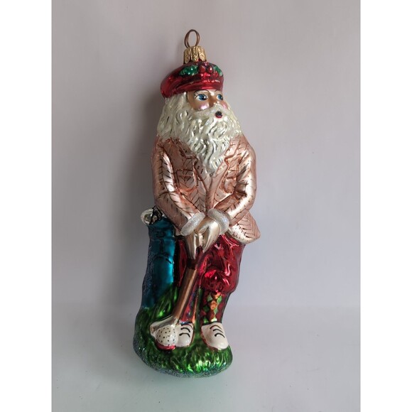 Christopher Radko JACK ST. NICHOLAS Glass Christmas Ornament Golfer Vtg - Picture 1 of 6